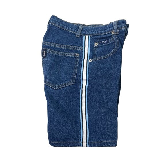 Vintage Guess Jeans Shorts 90s Y2K Medium Wash Denim Side Stripe Toddler 6Y - Picture 2 of 11